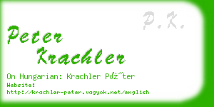 peter krachler business card